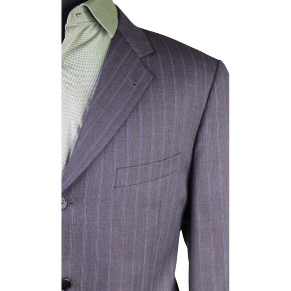 Joseph Abboud Mens Wool Super 100s Gray 3-Button Blazer Sport Coat Jacket Sz 42S - Picture 5 of 12